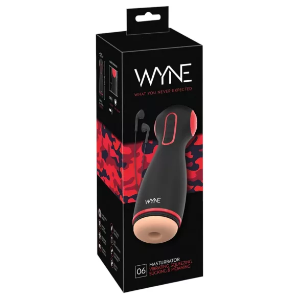 WYNE 06 - Akku, vibrierend-saugender Masturbator (schwarz)