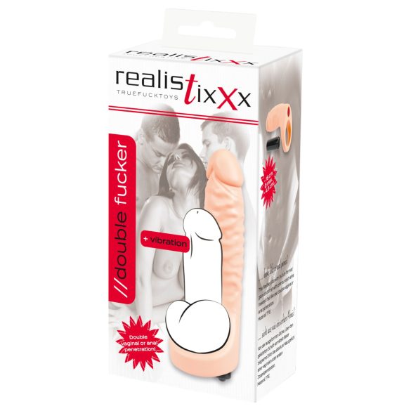 Realistixxx Double Fucker - anlegbarer Analvibrator (naturfarben)