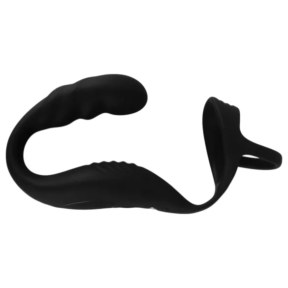 Rebell - Prostata-Vibrator mit Penis- und Hodenring (schwarz)