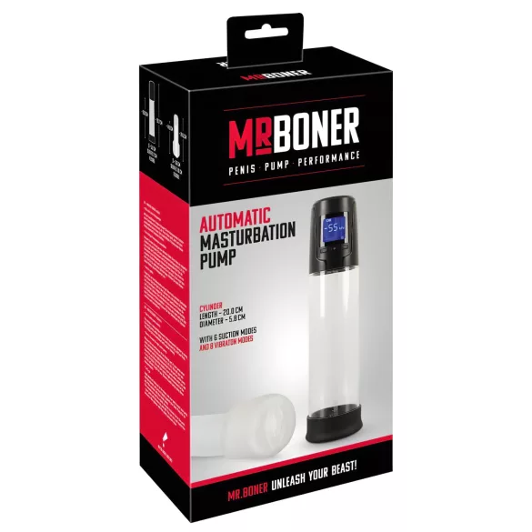 Mister Boner - Akku-betriebene, automatische Penispumpe (schwarz-transparent)
