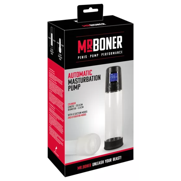 Mister Boner - Akku-betriebene, automatische Penispumpe (schwarz-transparent)