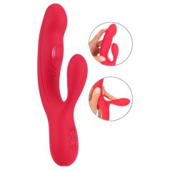 Smile Thumping Rabbit - Roter Akkuvibrator mit 3 Motoren