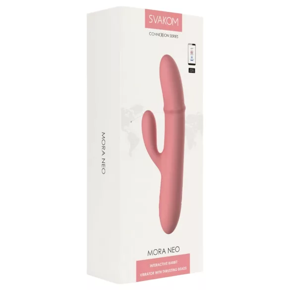 Svakom Mora Neo - App-gesteuerter Vibrator mit Perlen und Klitorisschaft (Pink)
