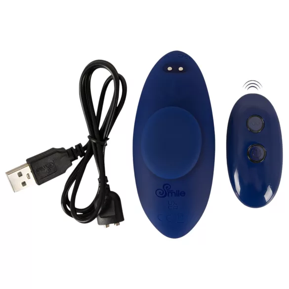 Smile - tragbarer, extra dünner Slip-Vibrator mit Fernbedienung (blau)