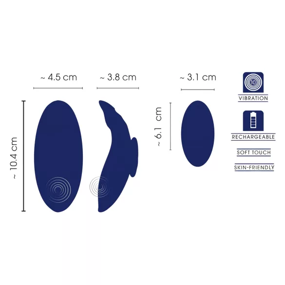 Smile - tragbarer, extra dünner Slip-Vibrator mit Fernbedienung (blau)