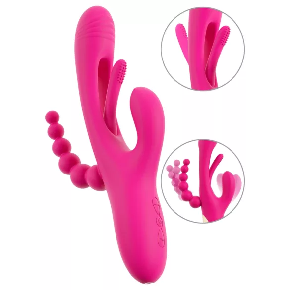 SMILE - Dreifach-Arms Vibrator mit Klitorisstimulator (pink)