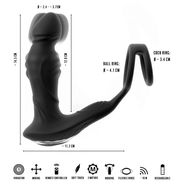 Rebel - Stoß-Prostata-Vibrator (schwarz)