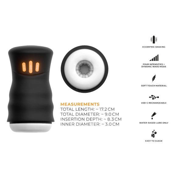 You2Toys Gyro - drehender, vibrierender Masturbator (schwarz)