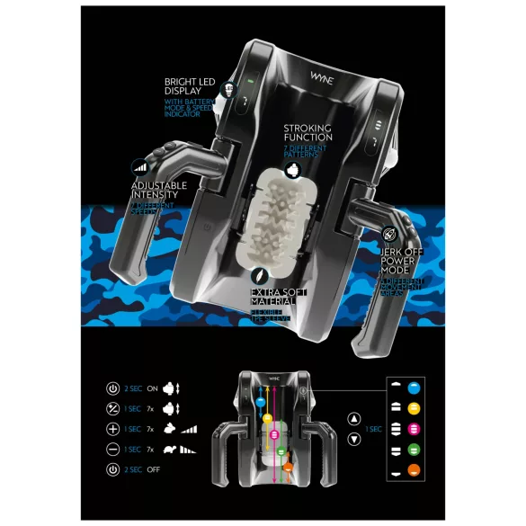 WYNE 10 - Automatischer Masturbator mit Haltegriff (schwarz)