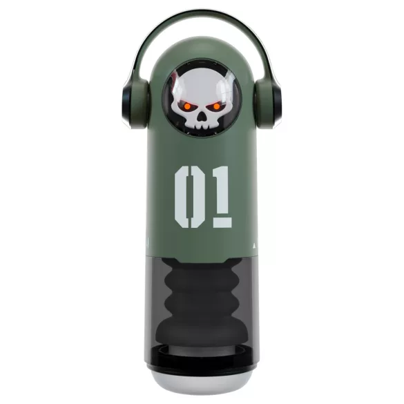 Rebel Skull - stoßender und vibrierender Masturbator (grün)