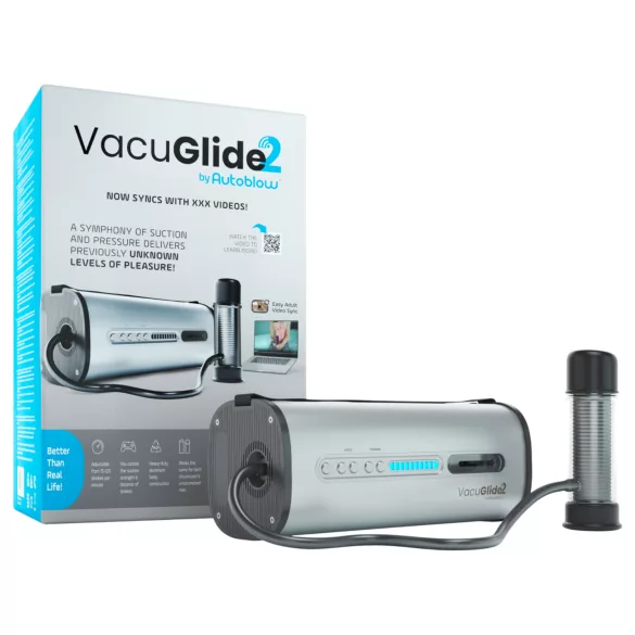 VacuGlide 2 - automatischer, netzbetriebener Luxus-Masturbator für Männer (silber)