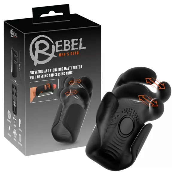 Rebel - pulsierender, vibrierender Masturbator (schwarz)