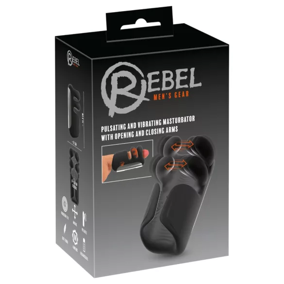 Rebel - pulsierender, vibrierender Masturbator (schwarz)
