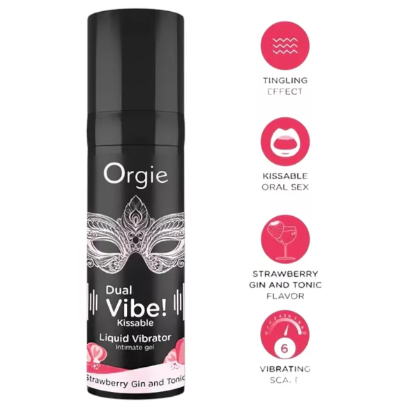 Orgie Dual Vibe - Unisex-Flüssigvibrator - Erdbeere - Gin Tonic (15 ml)