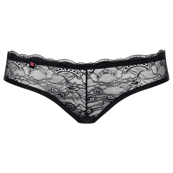 Obsessive Frivolla - pikante schwarze Damen-Spitzenpanty - L/XL