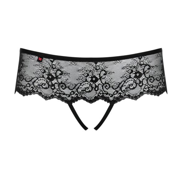 Obsessive Merossa - Strass, offener Damenstring - Schwarz - L/XL