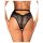 Obsessive Olvidia - Blumenmotiv Panty mit Verzierung (Schwarz)