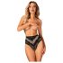 Obsessive Olvidia - Blumenmotiv Panty mit Verzierung (Schwarz)