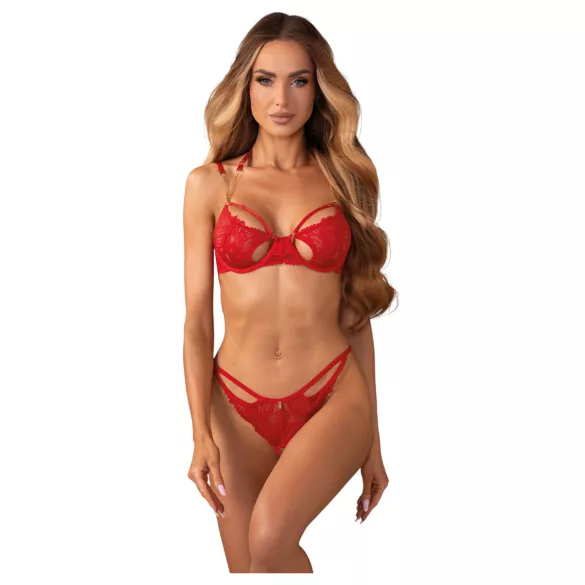 Obsessive Matildea - Spitze BH-Set (Rot) - L/XL