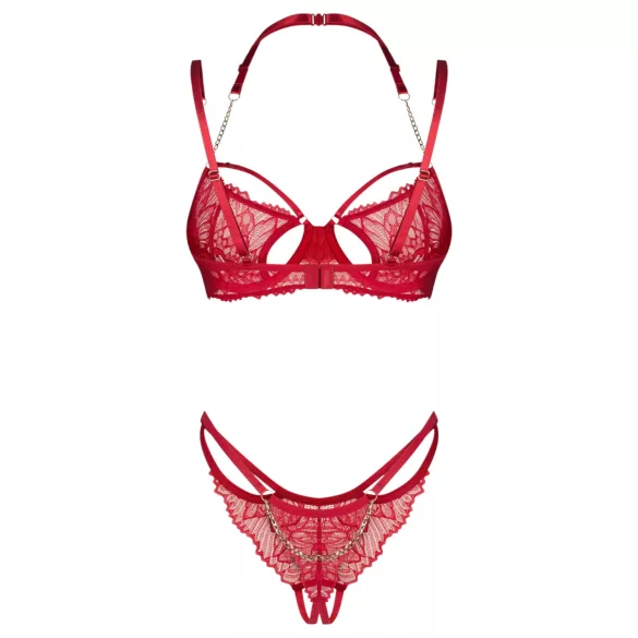 Obsessive Matildea - Spitze BH-Set (Rot) - L/XL