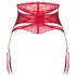Obsessive Matildea - Spitzen-Strumpfhalter mit Ketten (Rot) - L/XL