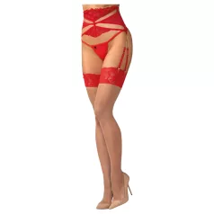   Obsessive Matildea - Spitzen-Oberschenkelstrümpfe (rot) - L/XL