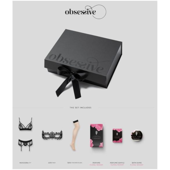 Obsessive Wonderia - Dessous-Geschenkbox - 6-teilig (schwarz) - L/XL