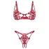 Obsessive Luise - zweiteiliges Dessous-Set mit Tulpenmuster (rot) - L/XL