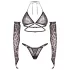 Obsessive Addia - Leopardenmuster-Netz-Set