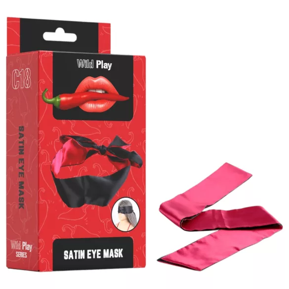 Wild Spiel - Satin-Augenbinde (Schwarz-Rosa)