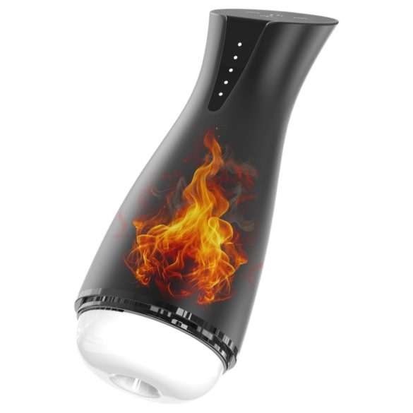 Men's Play - saugend vibrierender Masturbator mit Wärmefunktion (schwarz)