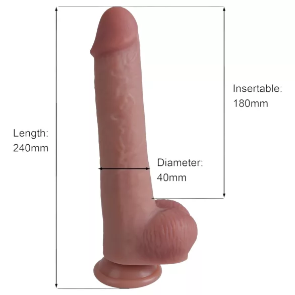 Erospace Natural Play - Silikon-Dildo 24 cm (hautfarben)