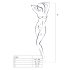 Passion BS006 - Strumpfhalter-Design Overall (weiß) - S-L