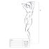 Passion BS013 - gestreiftes Netz-Set (weiß) - S-L