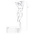 Passion BS020 - Verziertes Open-Overall (Weiß) - S-L