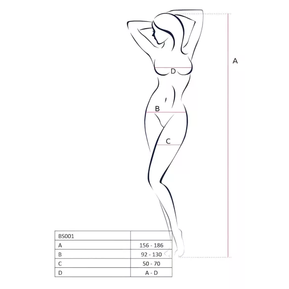 Passion BS024 - Herzform-Netz-Set (schwarz) - S-L