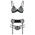 Passion Floris - Dessous-Set (Schwarz) - L/XL