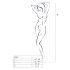 Passion BS047 - Offenes Netz-Set mit Ausschnitt (schwarz) - S-L