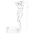 Passion BS048 - Offener Netz-Overall mit Halsband (Schwarz) - S-L
