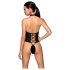 Passion Nancy - Offener Body mit Kreuzträgern (Schwarz)