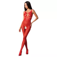 Passion BS078 - gepunkteter, offener Overall - rot (S-L)