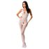 Passion BS078 - Gepunkteter offener Overall (Weiß) S-L