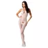 Passion BS078 - offener, gepunkteter Overall (weiß) S-L