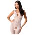 Passion BS078 - Gepunkteter offener Overall (Weiß) S-L