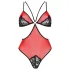 Passion Pfingstrose - Body mit Seitenausschnitt (Rot) - L/XL