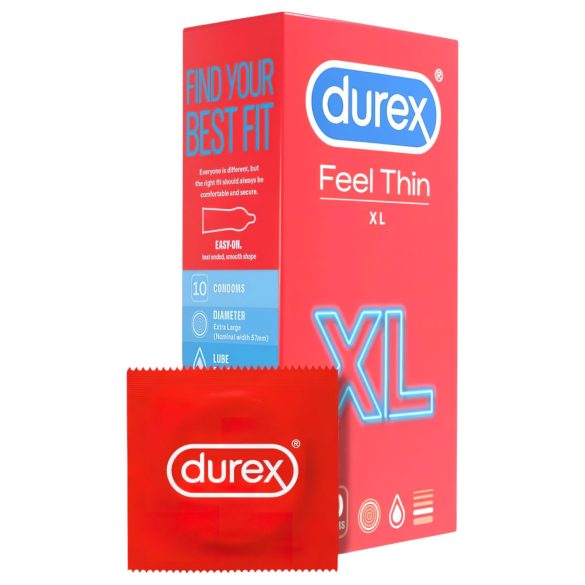 Durex Feel Thin XL - Natürliche Gefühl Kondome (10 Stk.)