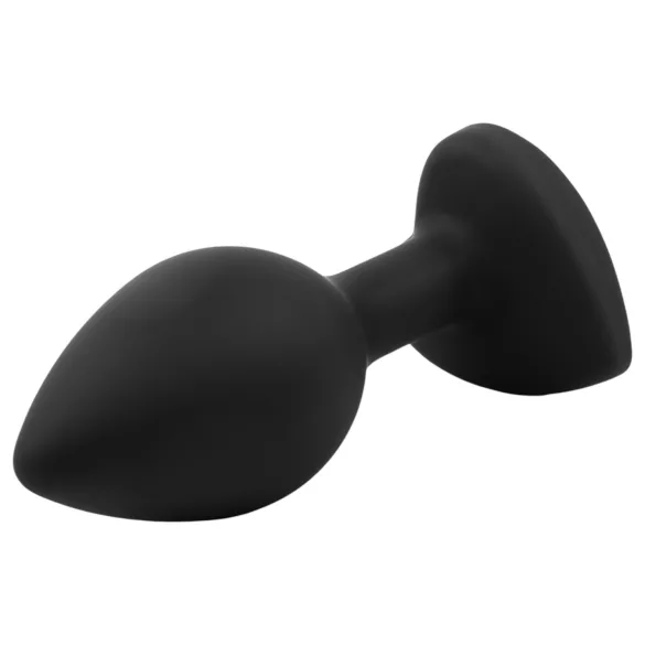 Sunfo - Silikon Analplug Herzschmuck (Schwarz-Pink)