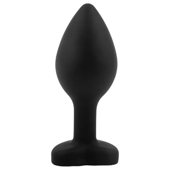 Sunfo - Silikon Analplug Herzschmuck (Schwarz-Pink)
