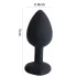 Sunfo - Silikon Analplug mit herzförmigem Stein (schwarz-lila)