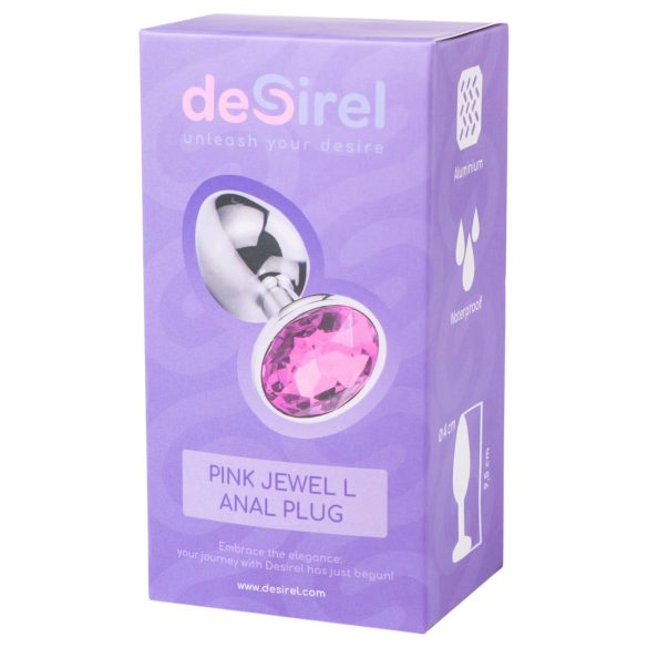 Desirel Pink Jewel L - Analplug (Silber-Rosa)